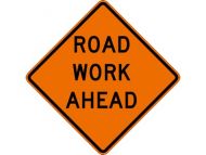Dicke Safety Products 48" Superbright Reflective Orange Roll-Up Sign - "Road Work Ahead"